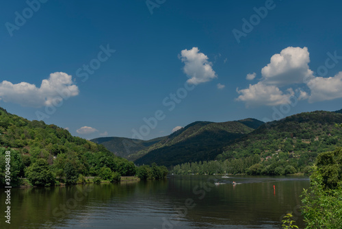 Sunny blue sky day in valley of river Labe in Sebuzin village © luzkovyvagon.cz