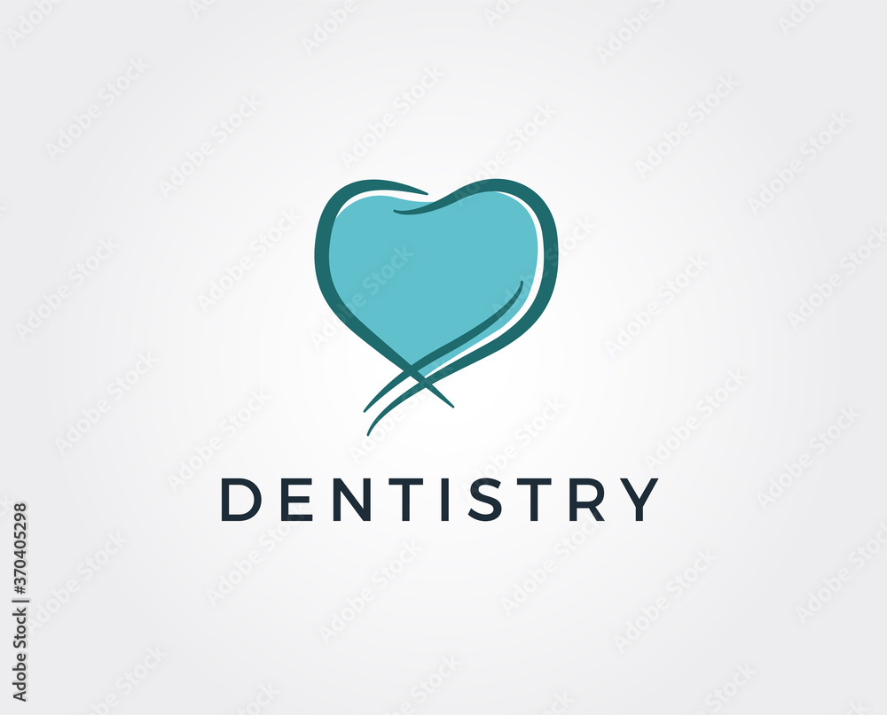 minimal dentistry logo template - vector illustration
