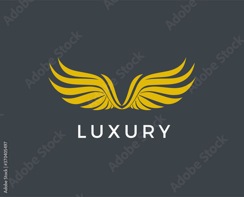 minimal v letter wing logo template - vector illustration