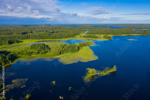 Lakes and forests from a he...