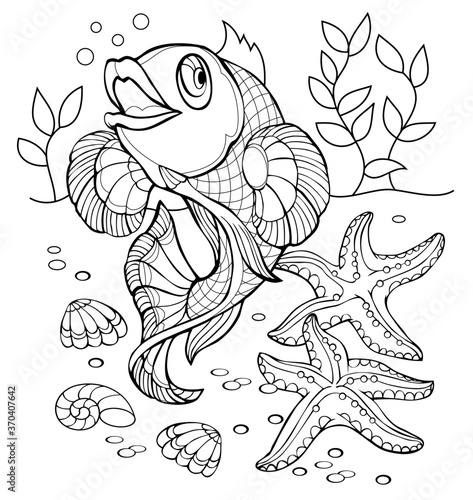 Photography Black and white page for baby coloring book