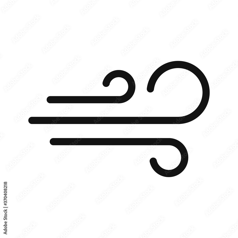 Wind icon isolated on white background. Vector illustration. Wind icon isolated on white background. Vector illustration.