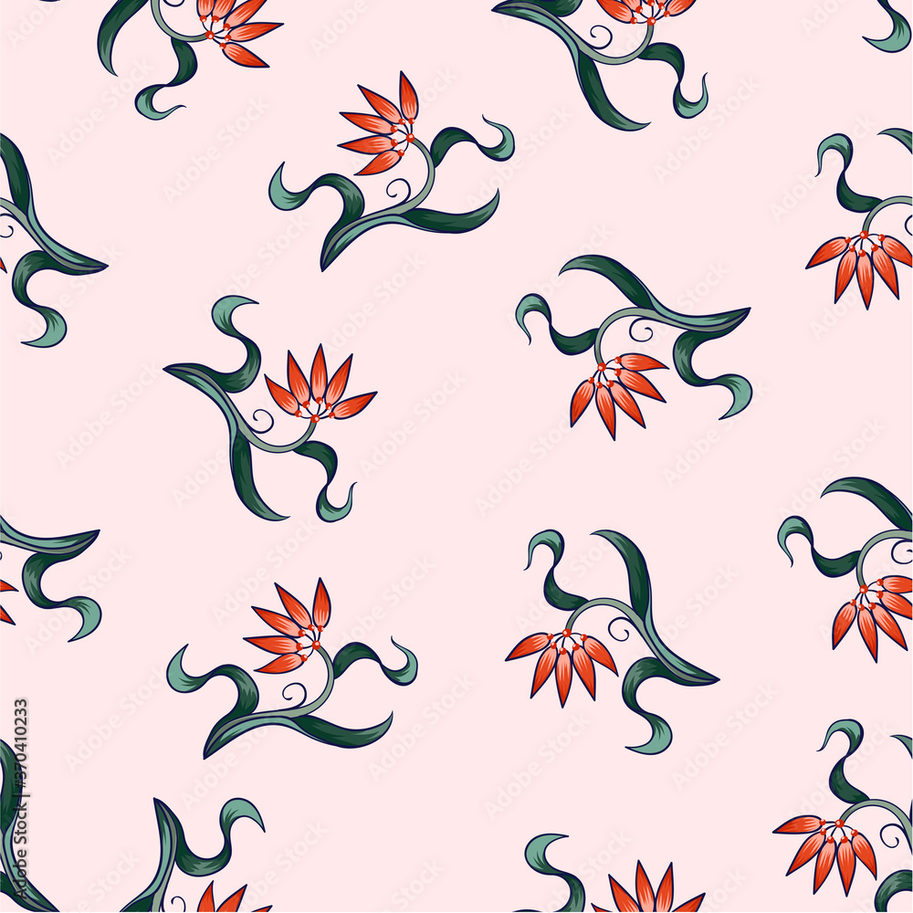 Seamless pattern with flowers in art deco style. Modern trendy print. Seamless pattern with flowers in art deco style. Modern trendy print.