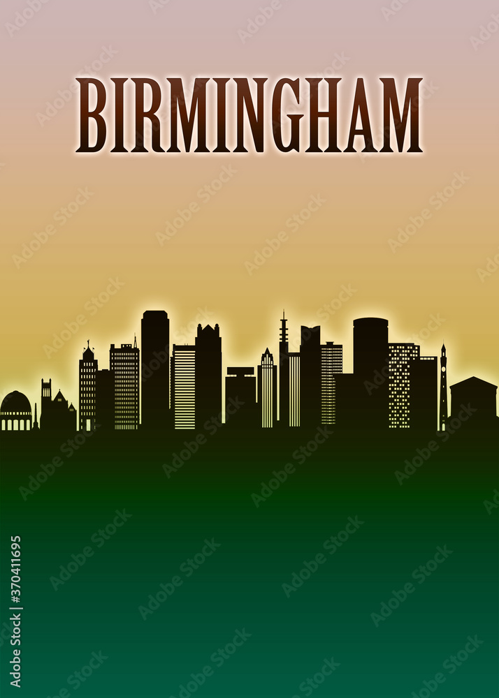 Birmingham Skyline Minimal