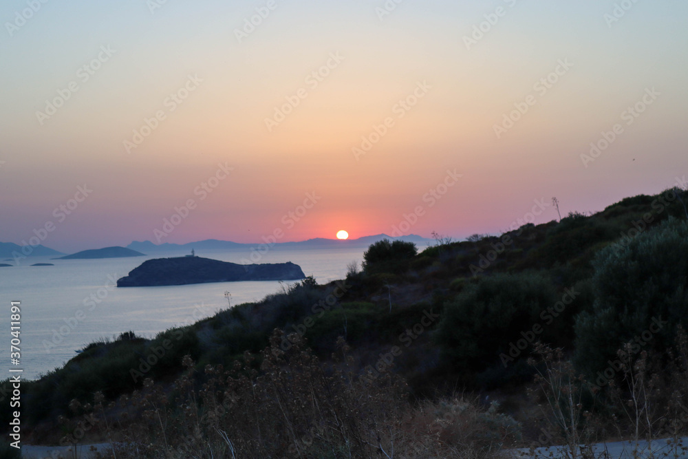 sunset in the mountains