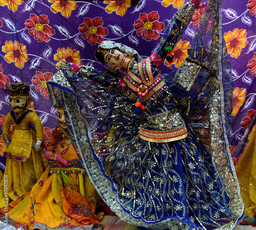 Fototapeta Naklejka Na Ścianę i Meble -  Hand made puppets called kathputli in inda. It is the piece of tradition in state of Rajasthan India 