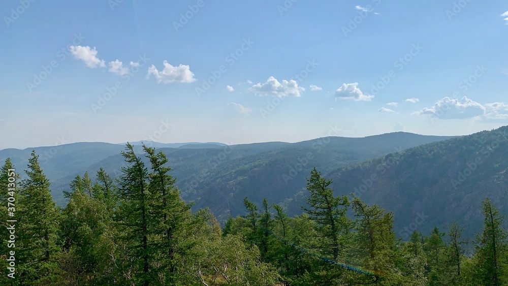 Panoramic view of the Ural Mountains Top View