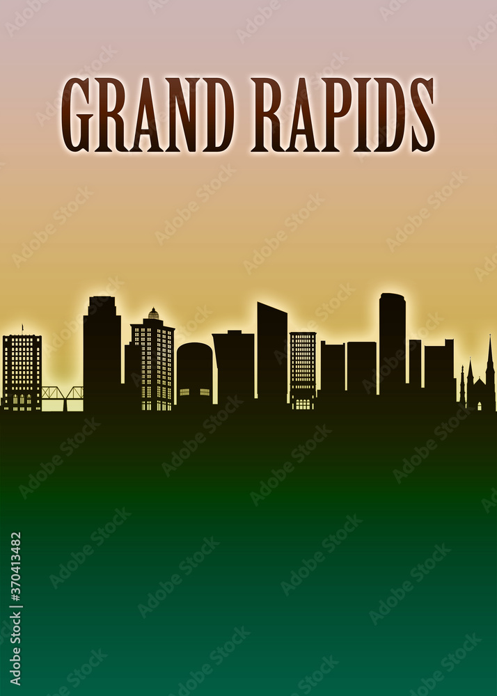 Grand Rapids Skyline Minimal