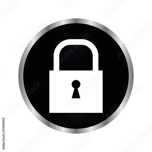 lock on a black button
