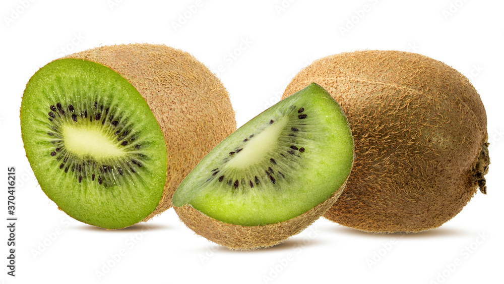 Fototapeta premium Fresh kiwi isolated on white background with clipping path