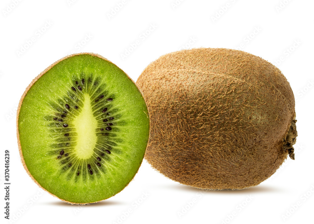 Fresh kiwi isolated on white background with clipping path