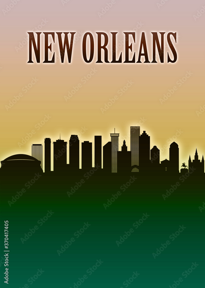 Fototapeta premium New Orleans Skyline Minimal
