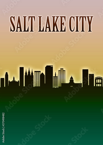Salt Lake City Skyline Minimal