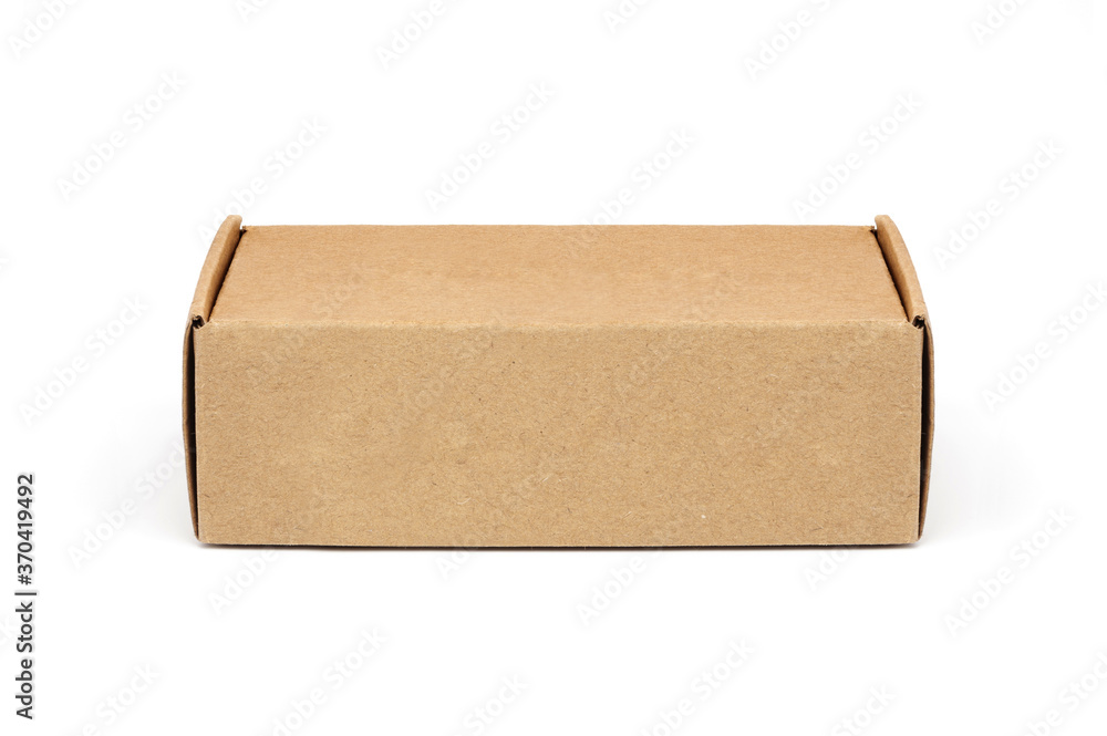 close-up single carton box isolated on white background close-up single carton box isolated on white background
