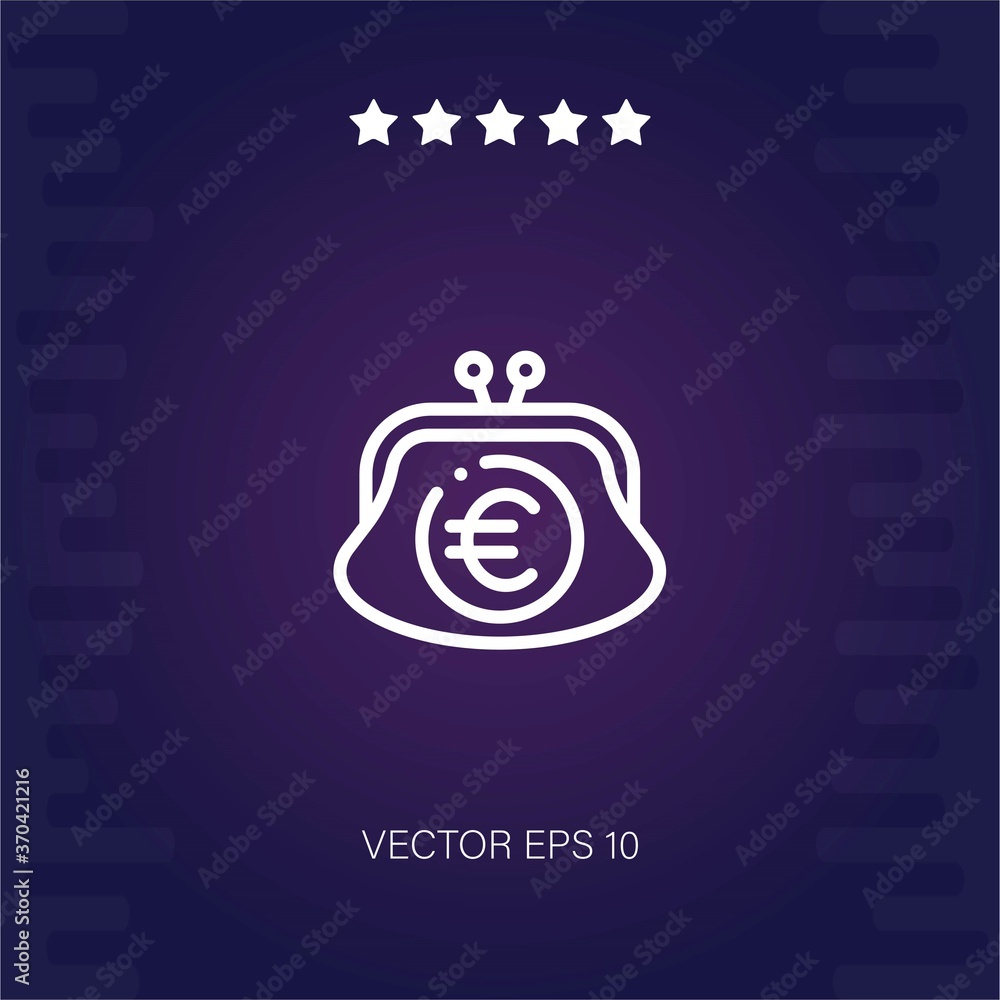 Obraz premium purse vector icon modern illustration