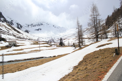 melting snow in the mountains