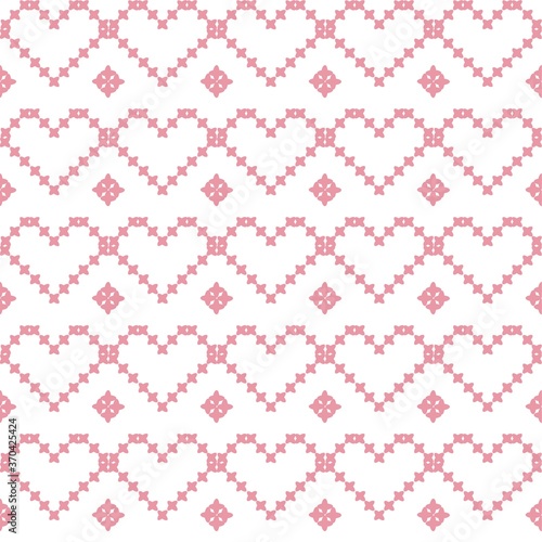 seamless pattern with hearts, cross stitch style