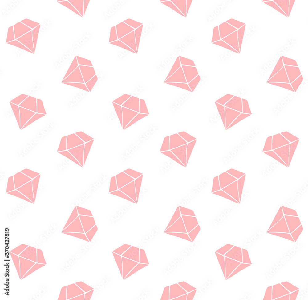 Vector seamless pattern of pink hand drawn doodle sketch diamond isolated on white background Vector seamless pattern of pink hand drawn doodle sketch diamond isolated on white background