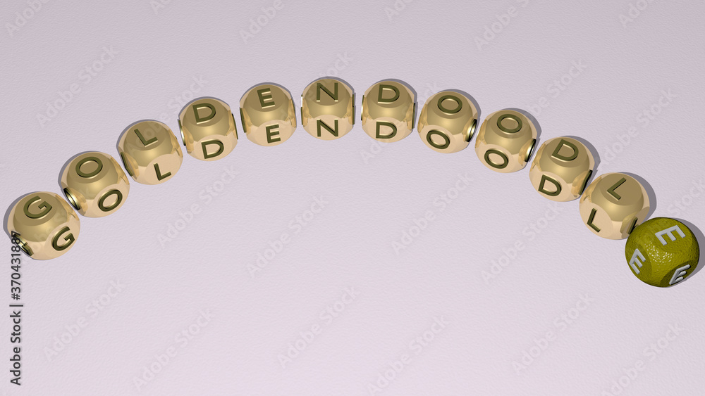 crosswords of goldendoodle arranged by cubic letters on a mirror floor, concept meaning and presentation crosswords of goldendoodle arranged by cubic letters on a mirror floor, concept meaning and presentation