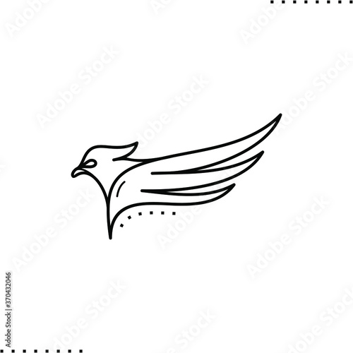 predator bird vector icon in outlines