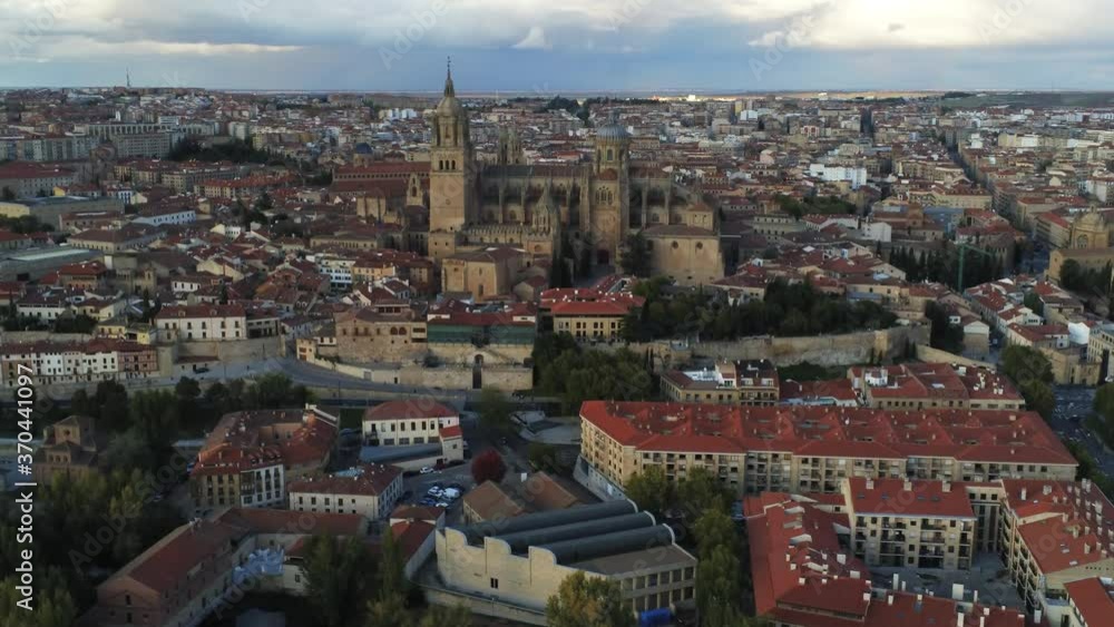 Cathedral of Salamanca, historical city of Spain. Aerial Drone Footage Cathedral of Salamanca, historical city of Spain. Aerial Drone Footage