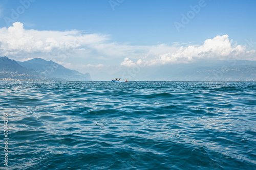 speedboat at lake Garda, Italy