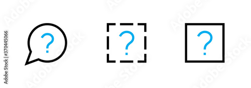 Mini set question mark icons in flat design. Editable vector outline. Help symbol.