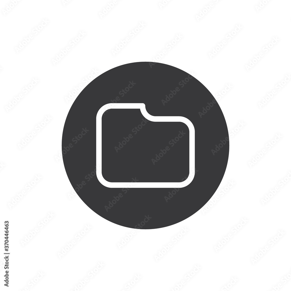 folder symbol in the circle background folder symbol in the circle background