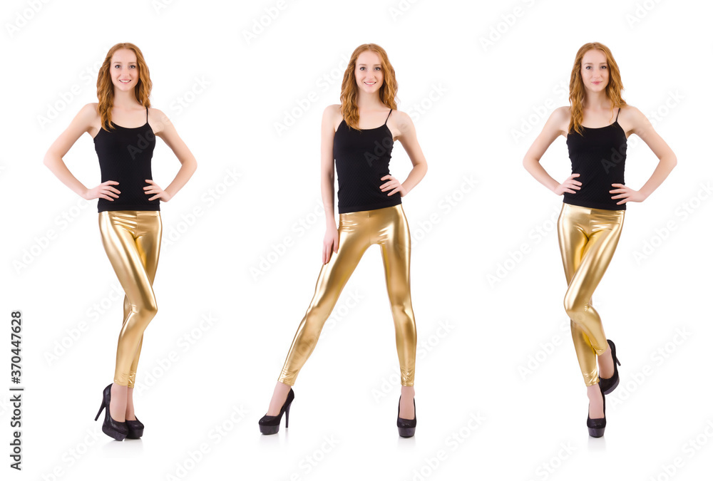 Young redhead girl in tight leggings Young redhead girl in tight leggings