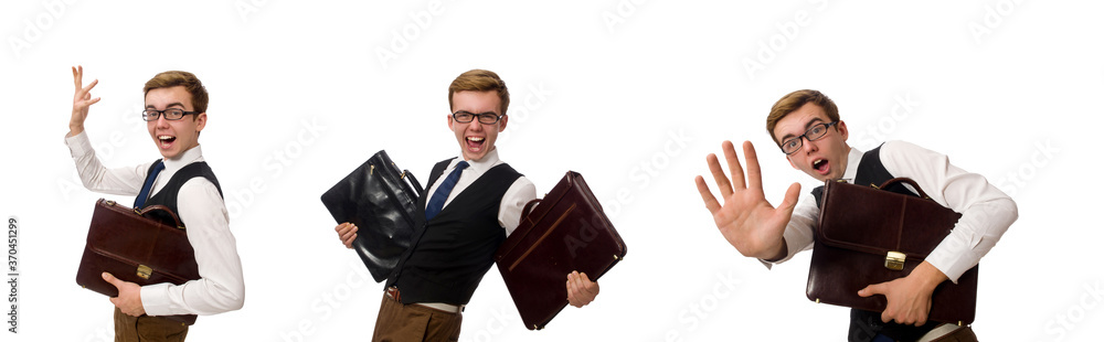 Funny businessman isolated on white Funny businessman isolated on white