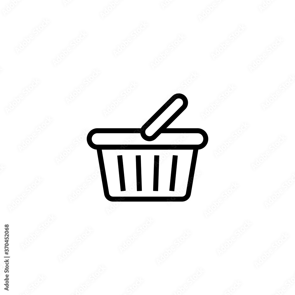Grocery Basket icon in black line style icon, style isolated on white background Grocery Basket icon in black line style icon, style isolated on white background