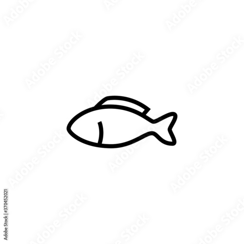 Fish product icon  in black line style icon, style isolated on white background