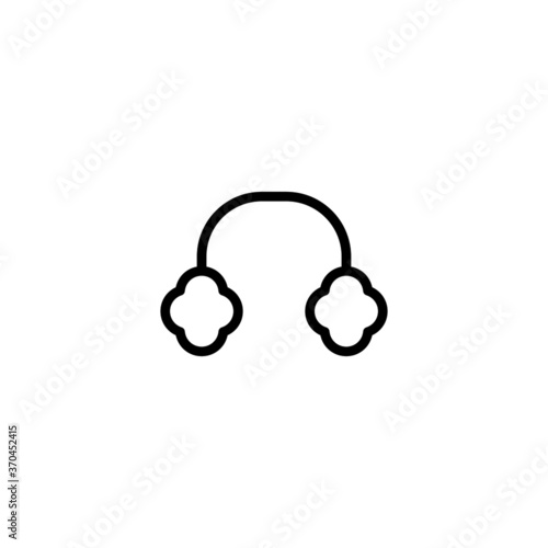 Ear muffs icon  in black line style icon, style isolated on white background
