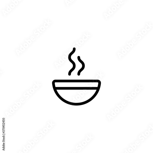 Hot Tea Icon in black line style icon, style isolated on white background