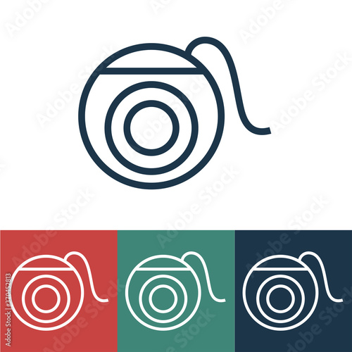 Linear vector icon with floss
