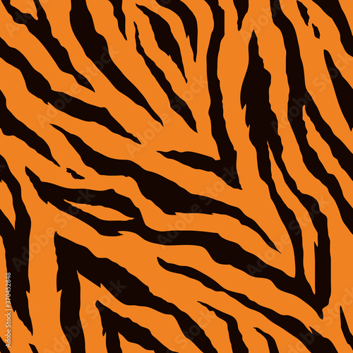 Seamless pattern with tiger stripes. Animal print.