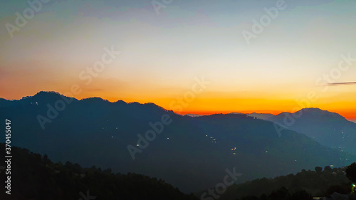 Beautiful view of hills and valleys of Naldehra (Shimla) Himachal Pradesh. 