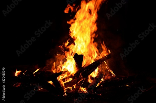 Bonfire during camping in winters at Sattal Nainital