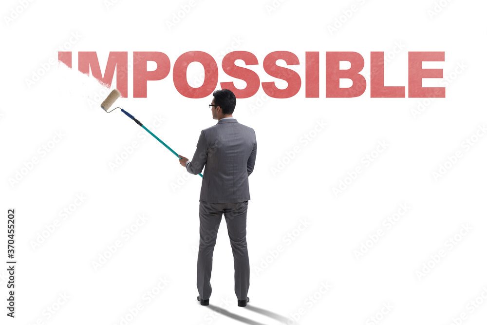 Businessman in impossible business concept Businessman in impossible business concept