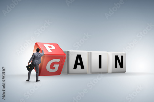 Canvas-taulu No pain no gain concept with businessman