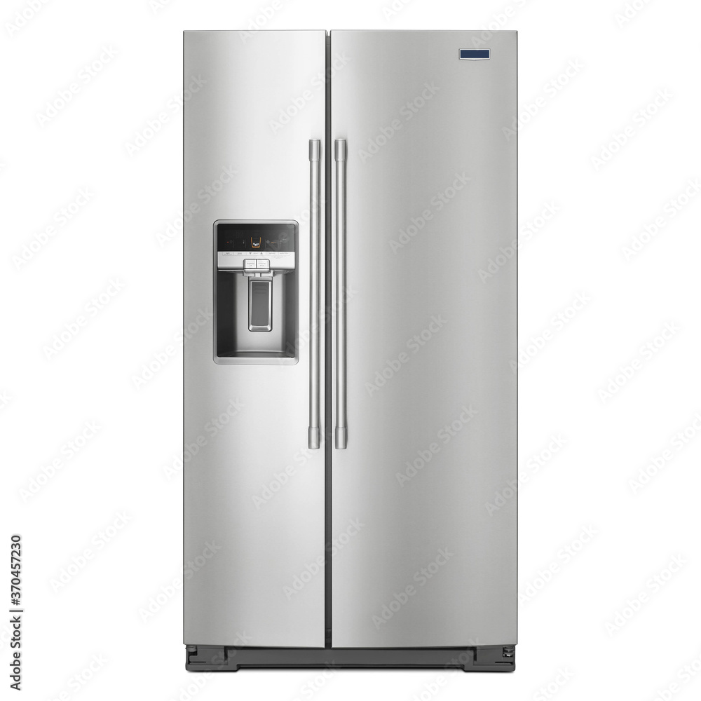 American Style 21 Cu Ft Inch Bottom Freezer Refrigerator Isolated on