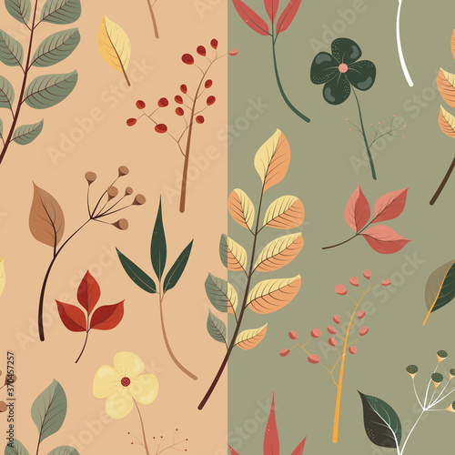 seamless pattern with autumn leaves photo