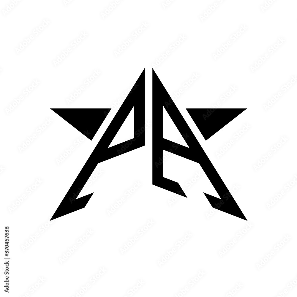 Fototapeta premium Initial Star Monogram Logo PA