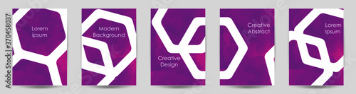 watercolor brochure, flyer, booklet, card, colorful design set.