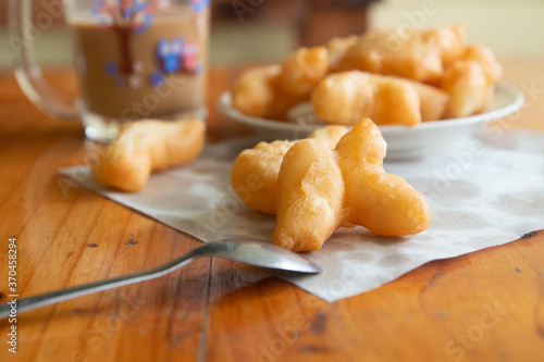 A delicious dessert called
deep-fried dough stick