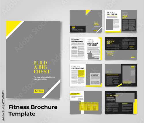 Fitness Bi fold Brochure Layout Template Fitness Brochure Layout Gym Brochure
