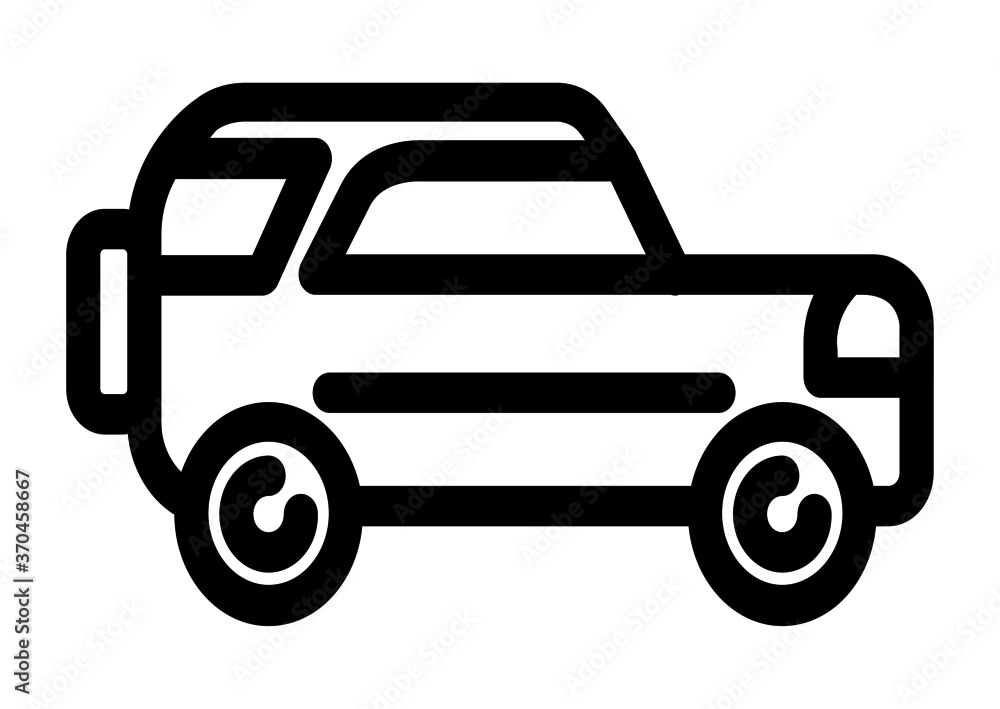 vector flat black icon of jeep. eps10 vector flat black icon of jeep. eps10