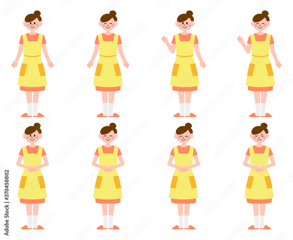 ポーズをとっている主婦の女性