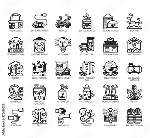 Set of save the world thin line and pixel perfect icons for any web and app project.
