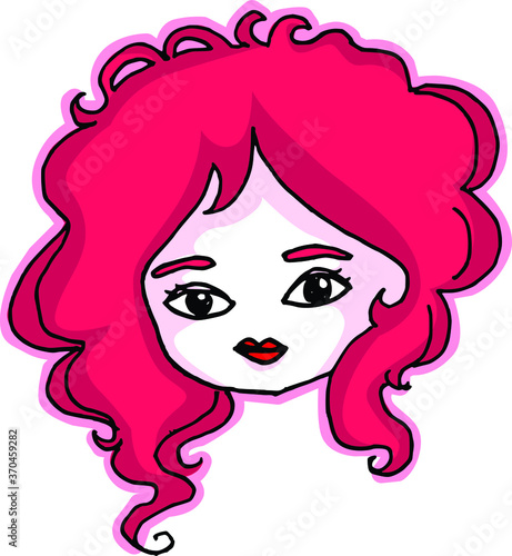 vector illustration red hair beauty
